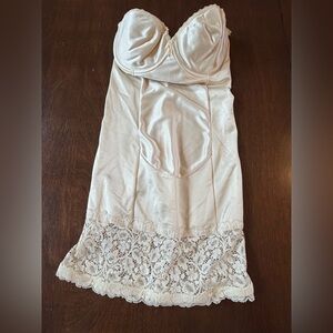 Vintage Seductively Slim Smoothie 34C Shapewear Slip Girdle Lace Trim Lingerie